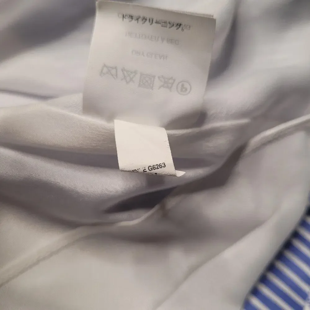 J.Crew Dress 0 Blue White Silk‎ Striped Ruffle Cold Shoulder Handkerchief Midi